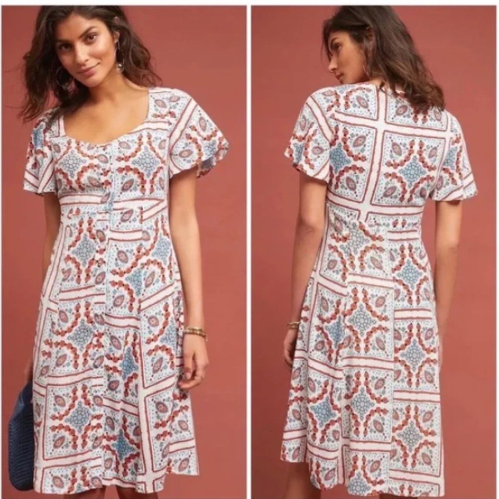 Maeve BY Anthropologie Praslin Printed Dress sz 2